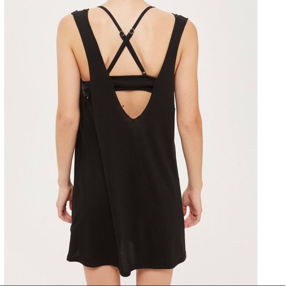 Topshop knot cover up tunic small black